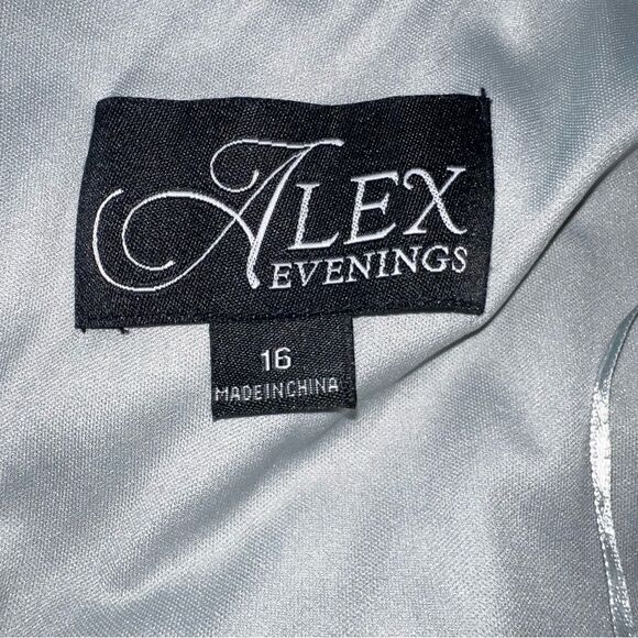 Alex Evenings Formal Gown Dress Size 16 Lace Satin Mother of the Bride Groom - Picture 4 of 10